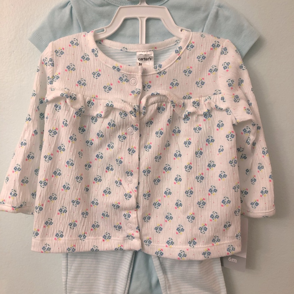 6m baby girl Carter’s blue floral set
